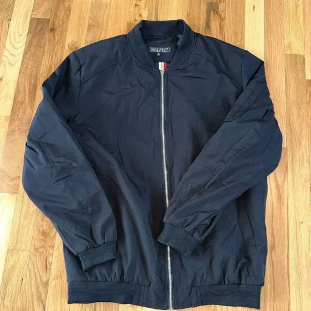 WULFUL‎ Mens Casual Lightweight Jacket Softshell Flight Bomber Medium, Black